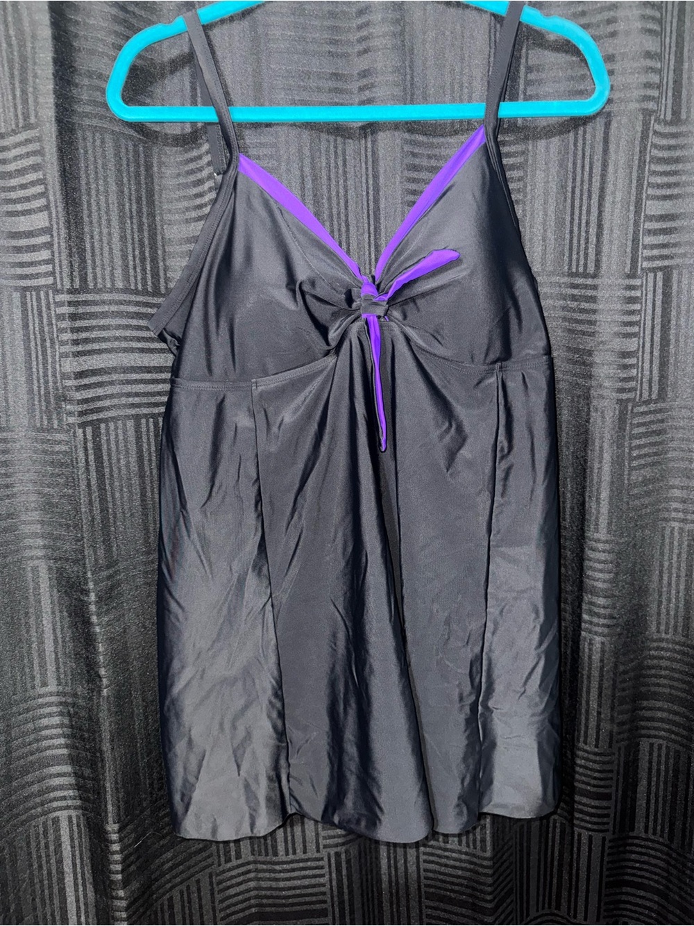 Swimsuit - All Black with Purple Trim